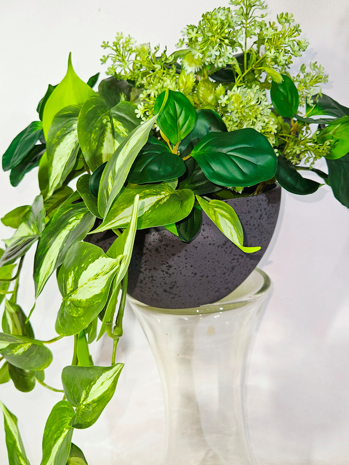 Зелень искусственная ампельная 60см в чаше Лофт