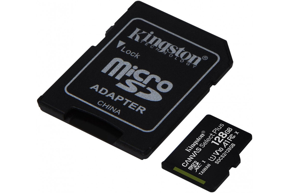 Карта памяти Kingston microSDXC Canvas Select Plus Class 10 UHS-I U1 (100/10MB/s) 128GB