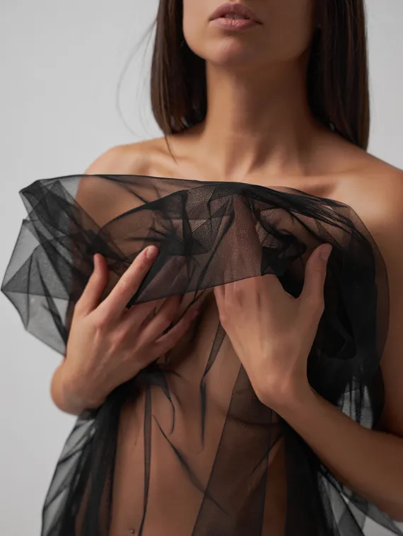 Бюстовая неэластичная сетка Lauma оптом, арт.480, черный 170