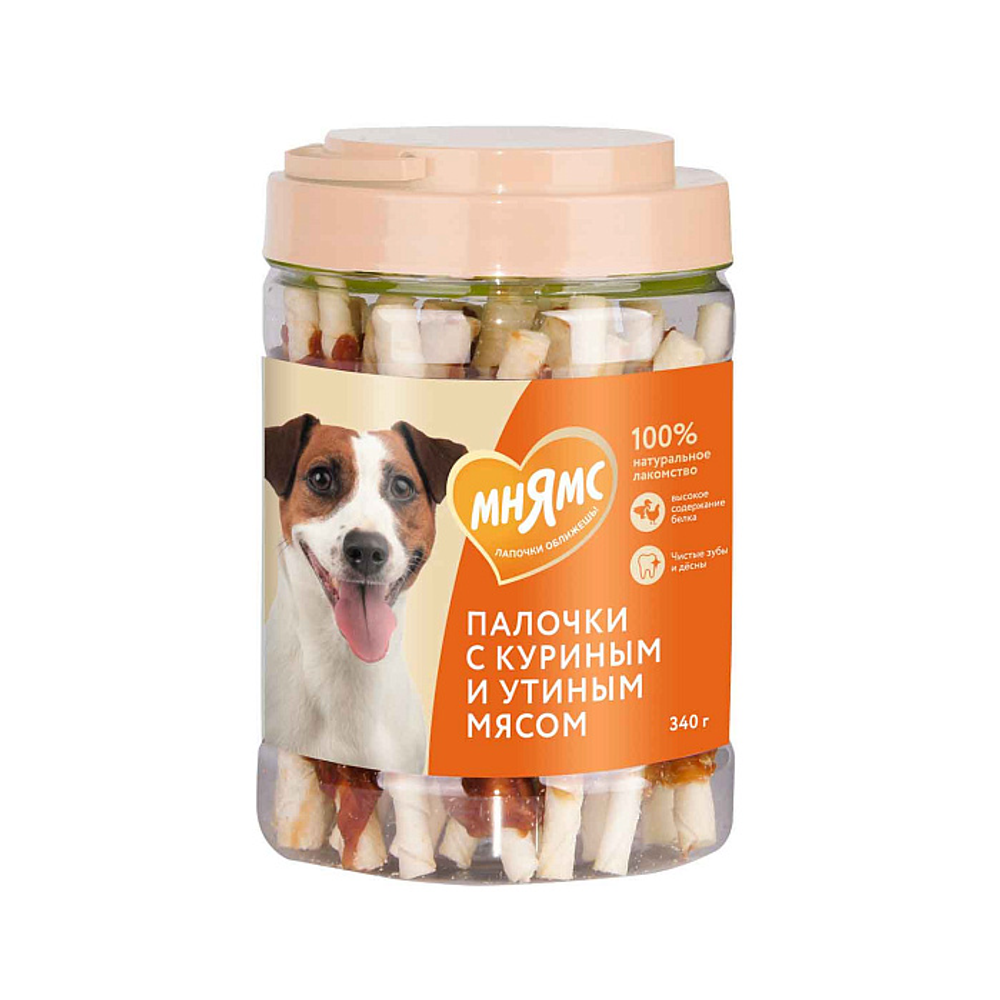 Лакомство Мнямс На каждый день для собак Палочки с куриным и утиным мясом 340 г