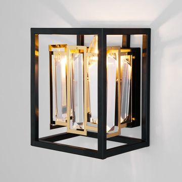 Бра 377/1 черный/прозрачный хрусталь Strotskis Cella Bogate's