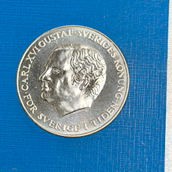 Монета  200 крон Швеция 1980 год "Шведский закон наследования короны"