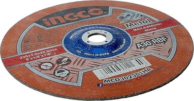 Круг отрезной 27 230х3.0х22 A 30 RBF Metal INGCO MCD302301HA