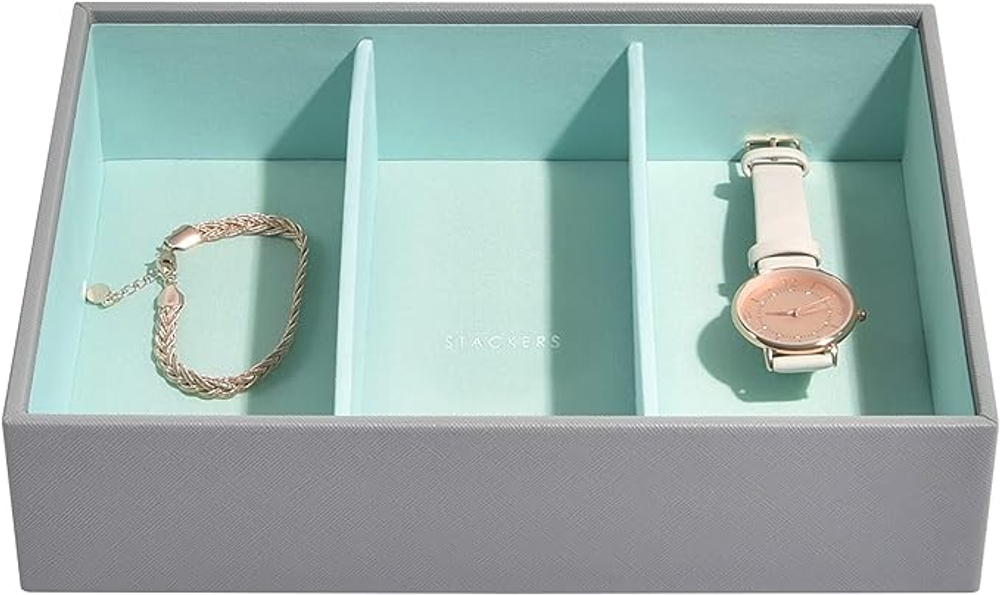 Органайзер для часов и аксессуаров Stackers Classic Watch Accessory Layer, 3 отделения - Mink (#stackers #bam #органайзердляочков #органайзер_для_очков / Искусственная кожа / White / белый / White / Китай / 6 / 300 / 300)