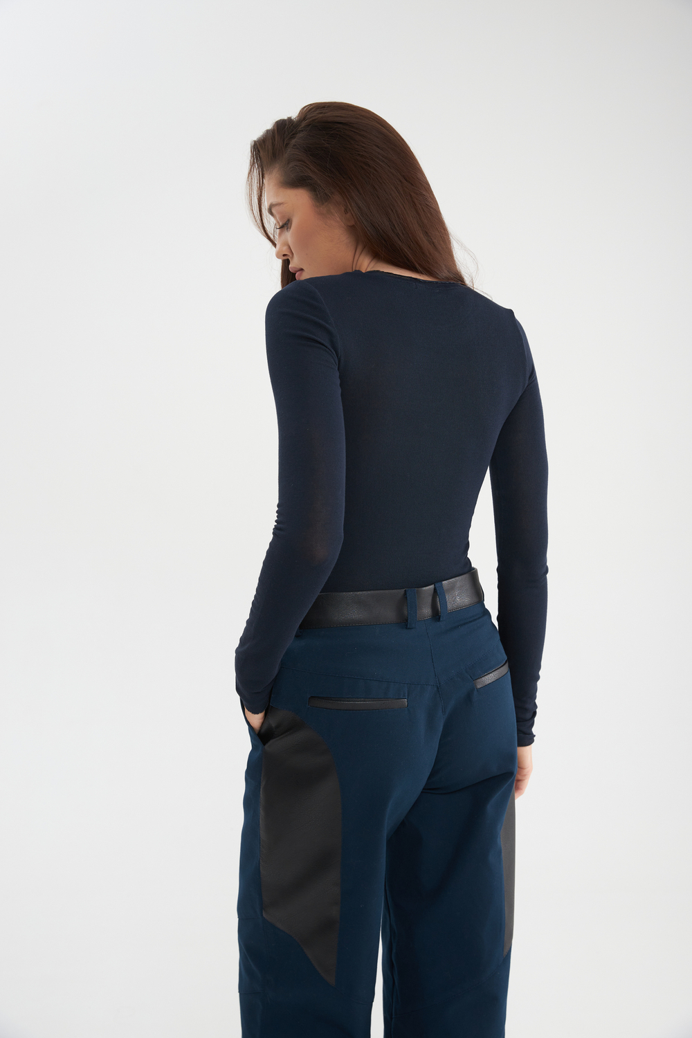 Лонгслив «Light» slim темно-синий