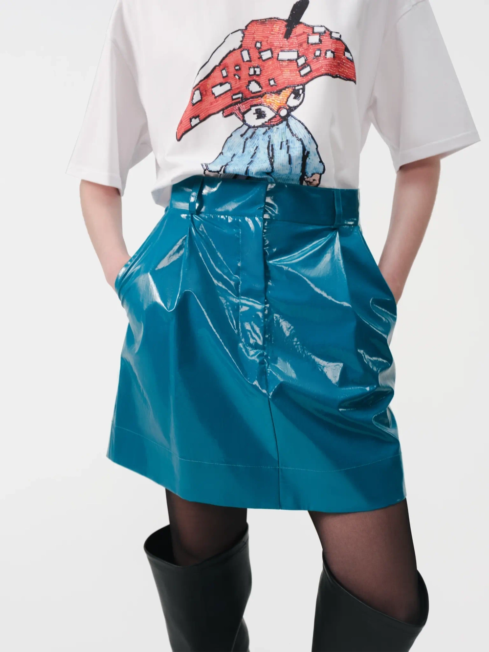 Юбка мини из лаке OLA OLA