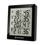 Метеостанция BRESSER Temeo Hygro Quadro, 3 термодатчика, гигрометр, черный, 73257