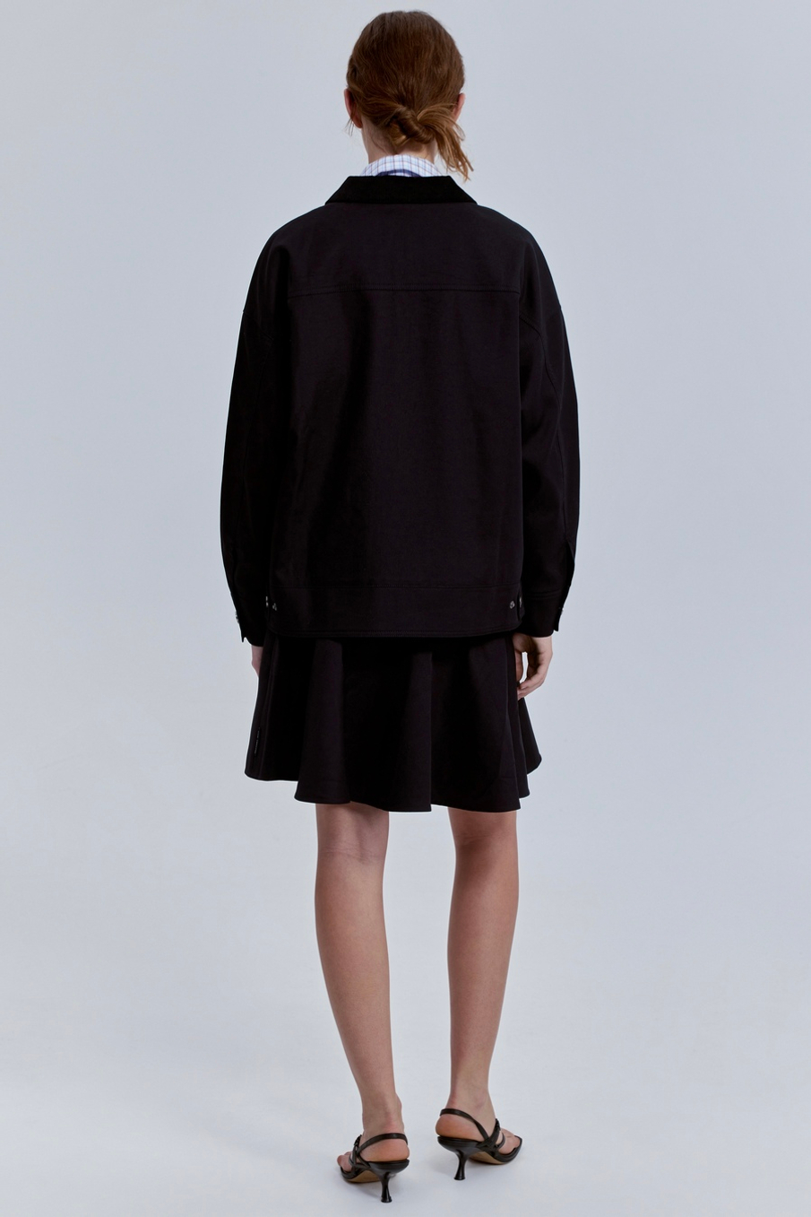 Куртка из габардина с вельветовым воротником