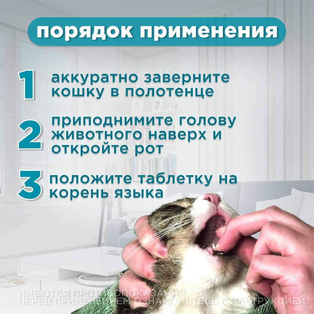 Таблетки для устранения поведенческих расстройств у кошек и собак мелких пород Габитабс 50мг (Apicenna),10таб Габапентин