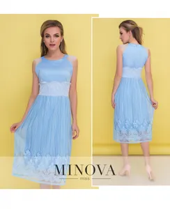 Платье 1046-голубой Minova