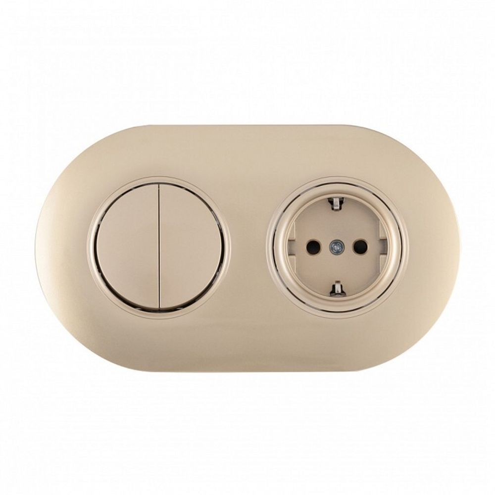 Блок с розеткой и выключателем Arte Milano SET08-2 SET08-2-40-1-30-2 shampan