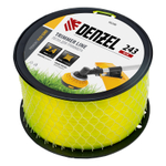 Леска для триммера витой квадрат, 2,4мм х 243м, на DIN катушке FLEX CORD Denzel