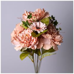 ЦВЕТОЧНАЯ КОМПОЗИЦИЯ ИЗ ПИОНОВ ДЛИНА=53СМ , ЦВЕТ ТЕРРАКОТОВЫЙ МАЛ.УП.=12ШТ