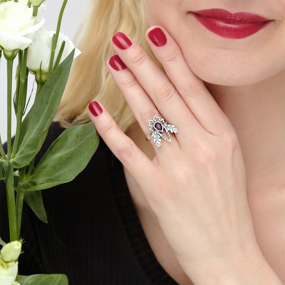 "Биитле" кольцо в серебряном покрытии из коллекции "Кассида" от Jenavi