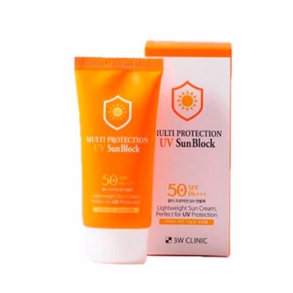 3W Нежный солнцезащитный крем СПФ50+++MULTI PROTECTION UV SUN BLOCK 70мл