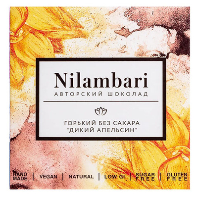 Шоколад Nilambari горький без сахара "дикий апельсин", 65 г