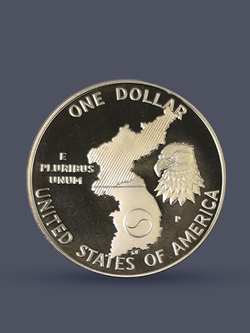 Монета 1 доллар 1991 год "38 лет Корейской войне"