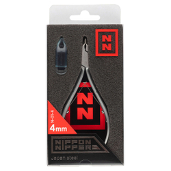 NN_N-01-4 Nippon Nippers. Кусачки для кутикулы. Лезвие 4 мм. Двойная пружина. Матовые