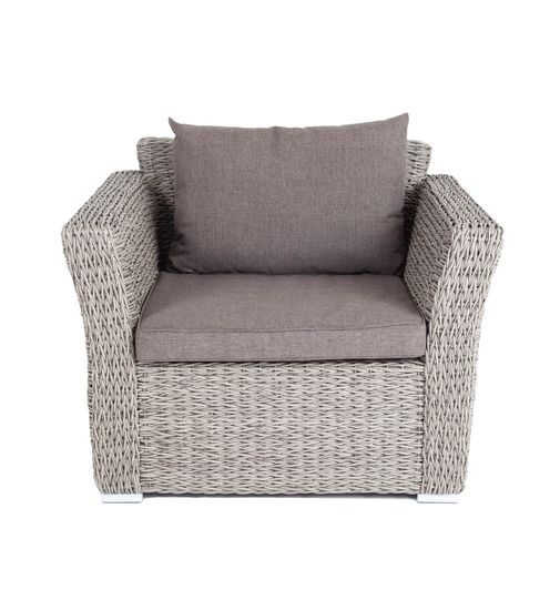 "Капучино" кресло из искусственного ротанга (гиацинт), цвет серый
