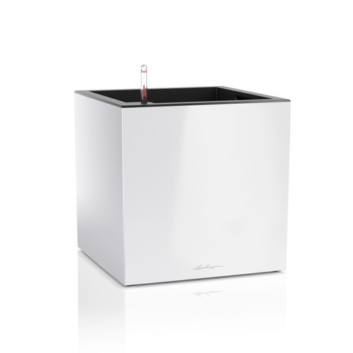 Кашпо Lechuza "Canto Premium Complete white high gloss" (пластик), 40x40xH41 см
