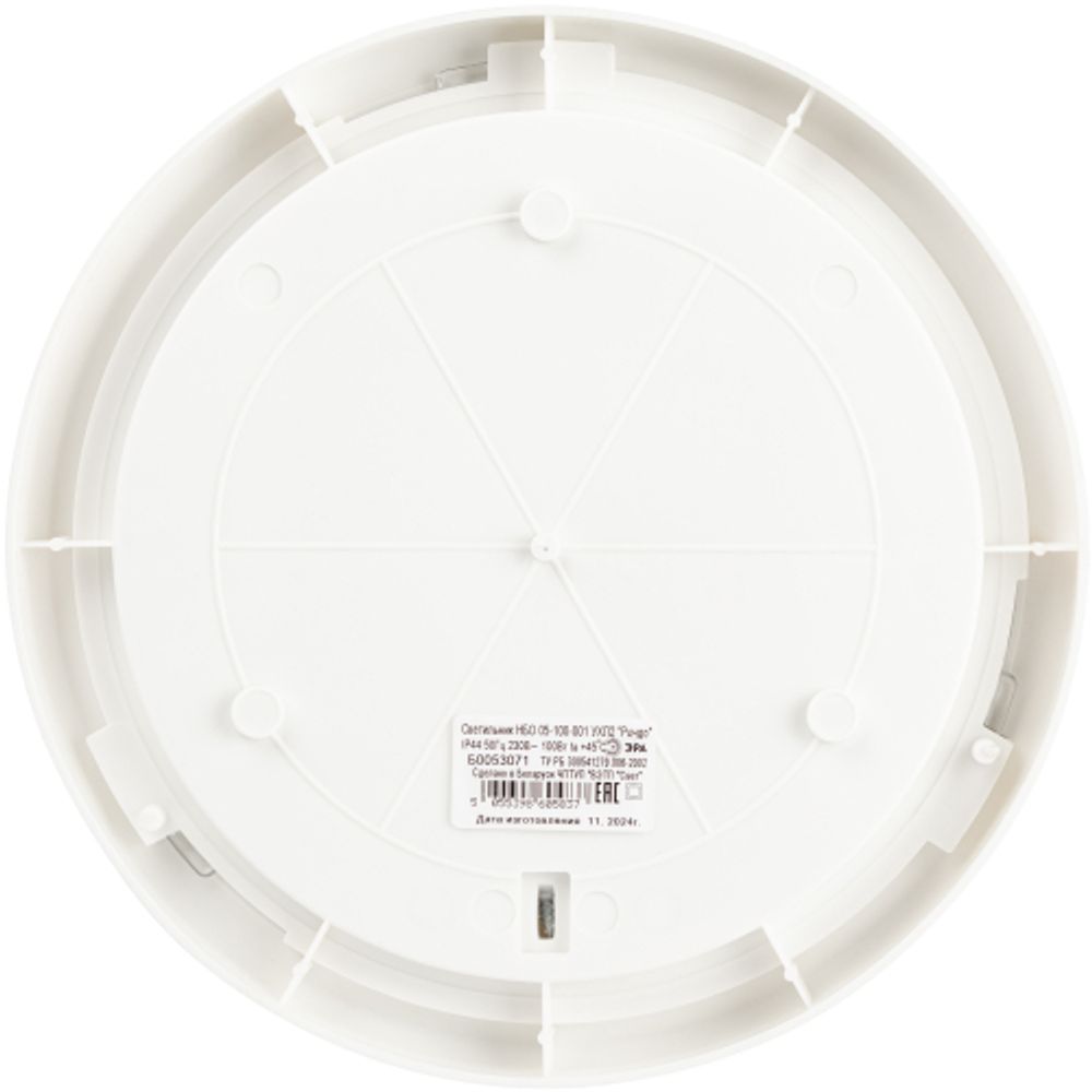 Светильник ЭРА НБО 05-100-001 с ободком Рондо пластик/стекло IP44 E27 max 100Вт круглый белый | Светильники ЖКХ IP40 и IP44