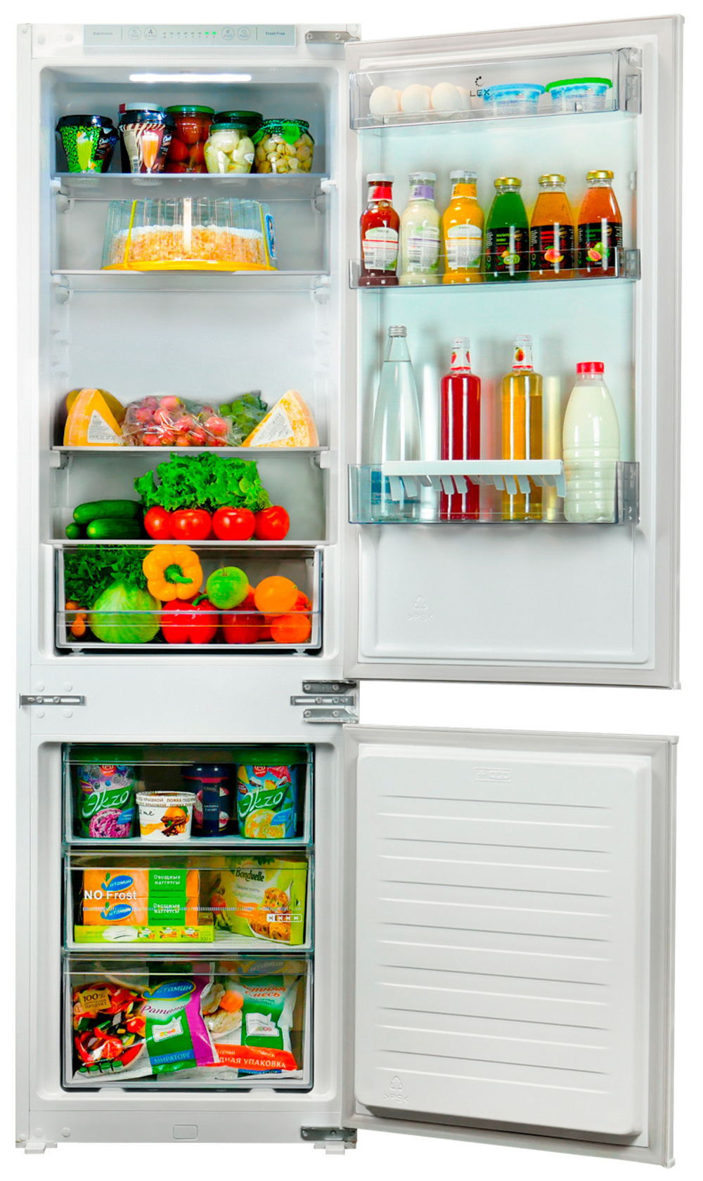 Встраиваемый двухкамерный холодильник LEX RBI 201 NF