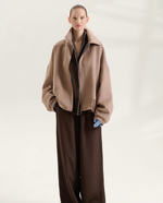 Бомбер-пальто из альпаки