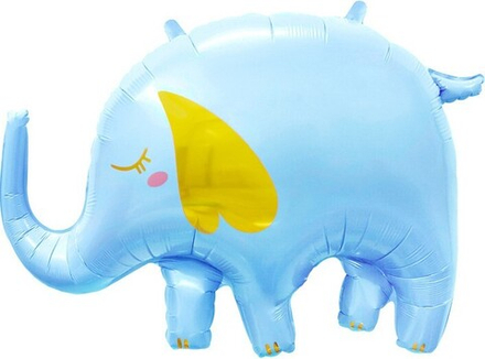 Шар (33""/84 см) Фигура, Слоник, голубой В095