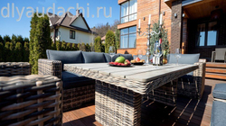 Обеденный комплект мебели из искусственного ротанга Сан-Ремо