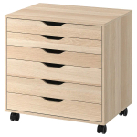 Комод на колесиках - IKEA ALEX/АЛЕКС ИКЕА, 66х48х67 см, под беленый дуб