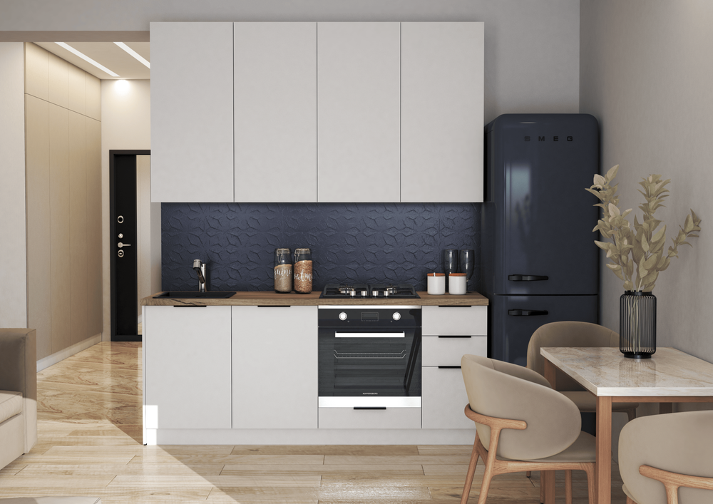 HOMA Кухня 2,0 м Шагрень белая / Шагрень белая