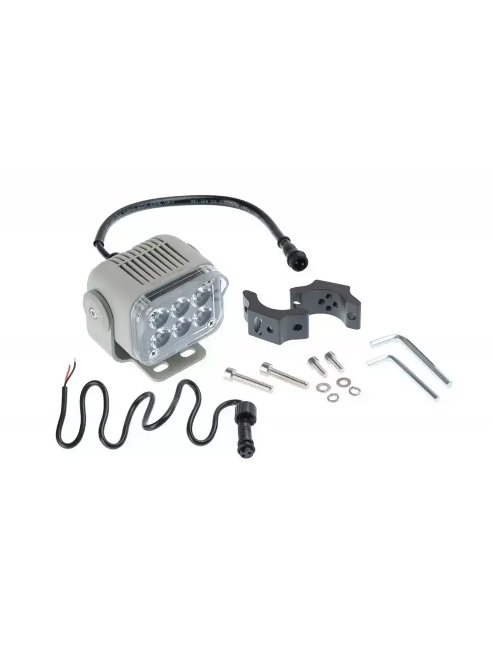 Фара NANOLED 25W, 6 LED, крепеж на рейлинг 22-36мм, серая