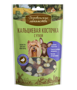 Деревенские Лакомства д/собак Мини пород Кальциевая косточка с уткой, 55гр