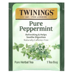 Twinings, Pure Herbal Tea, чистая перечная мята, без кофеина, 50 чайных пакетиков, 100 г (3,53 унции)