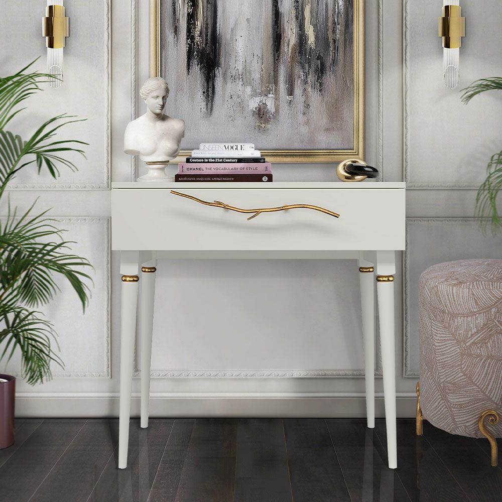 Консоль Арт Колор matte Классик Голд Белый опал матовый