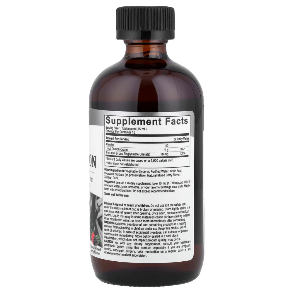 Nature's Answer, Gentle Iron, натуральное ягодное ассорти, 240 мл (8 жидк. унц.)