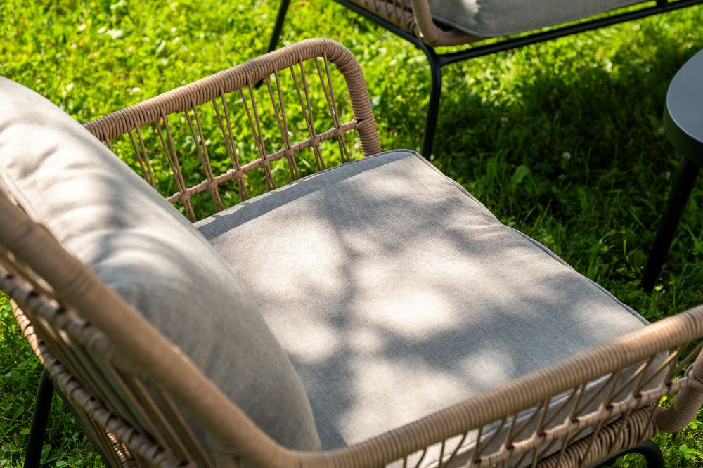 "Версаль" лаунж-зона из искусственного ротанга на 4 персоны, цвет соломенный