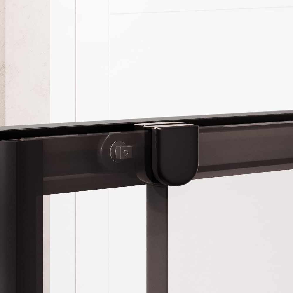 Душевой уголок квадратный с раздвижными дверями - RGW PA-34B (Рисунок-черный принт (по периметру профиль), 900x900)