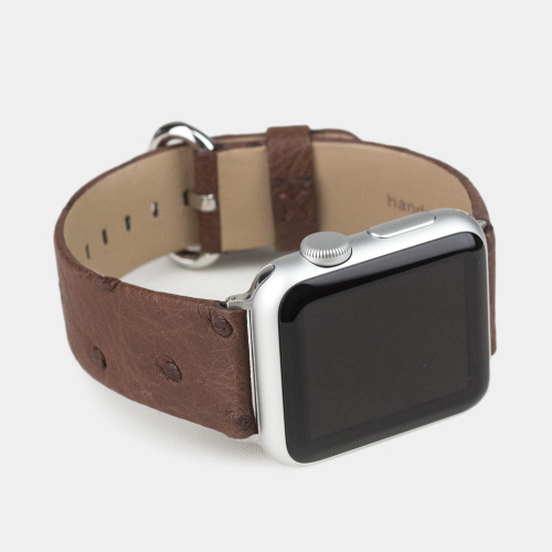 Ремешок для Apple Watch 40/41/42 mm из кожи страуса, коричневого цвета