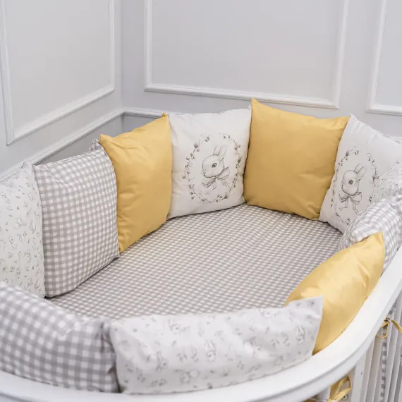 Комплект постельного белья Lollycottons Кролик Лаппин универсальный 6 предметов, Желтый