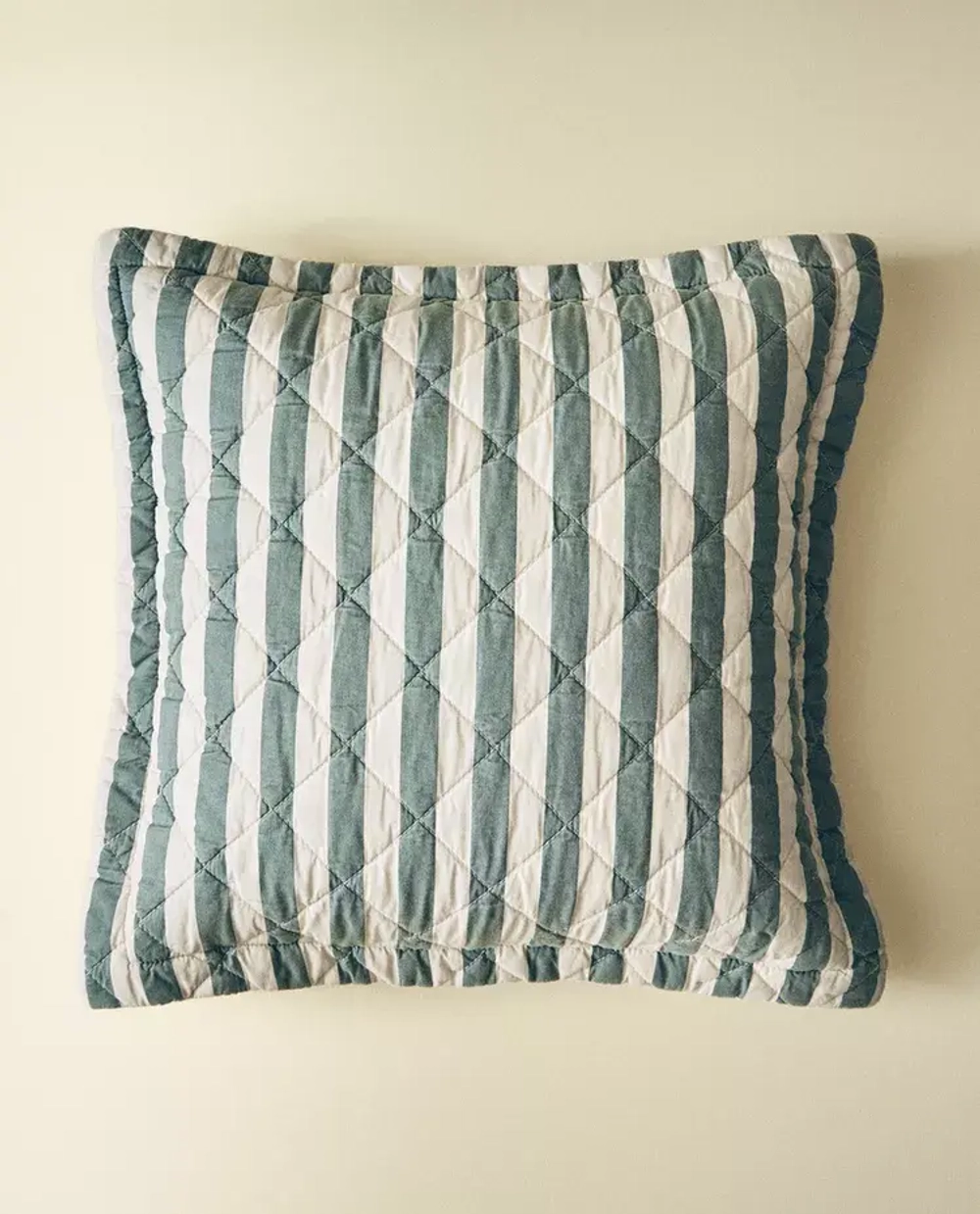 ZARA HOME ДЕТСКАЯ НАВОЛОЧКА В ПОЛОСКУ, ЗЕЛЕНЫЙ