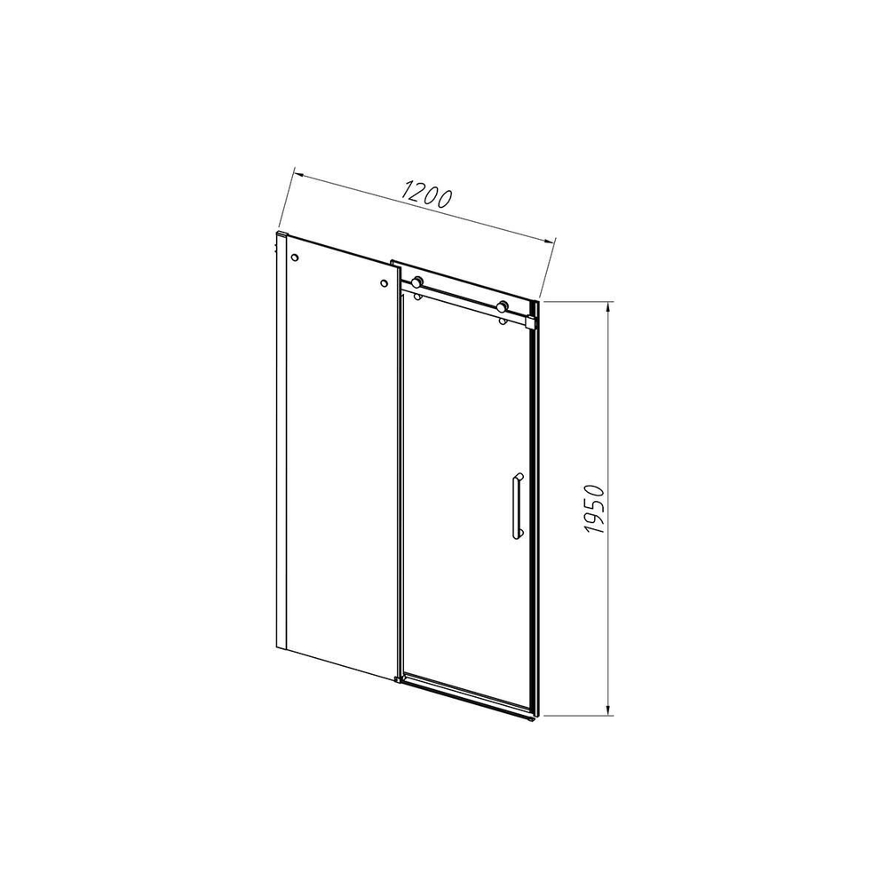 Душевая дверь Como-N VDS-4CN120CGB, 1200, черный, стекло тонированное, , шт