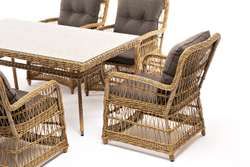 "Цесена" обеденная группа плетеная из искусственного ротанга, цвет графит