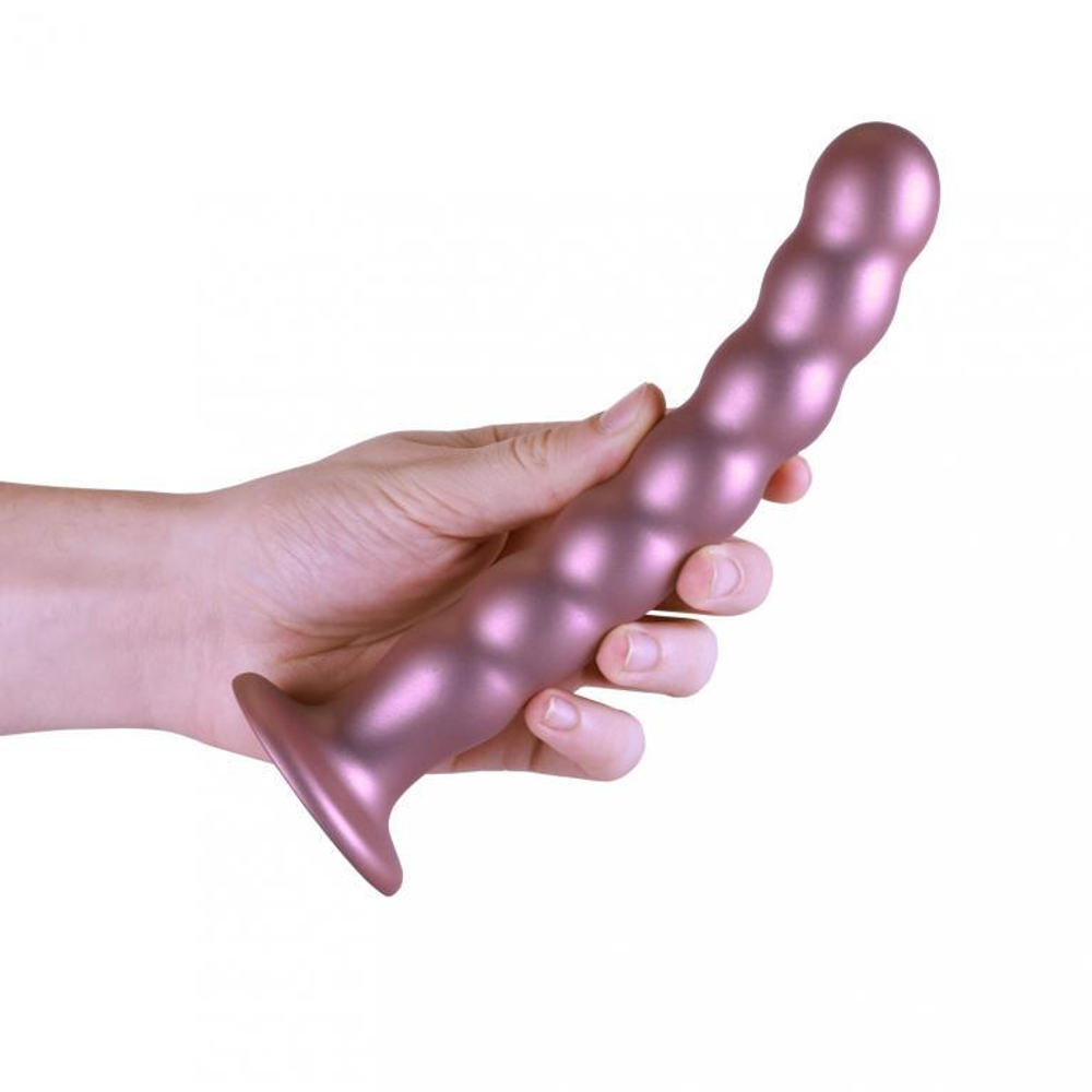 Розовый фаллоимитатор Beaded G-Spot - 21 см. (Цвет: розовый)