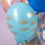 Шар (12''/30 см) Новорожденный (сердца и облака), Ассорти, кристалл, 5 ст, 25 шт.