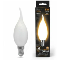 Светодиодная лампа Gauss LED Filament Candle Tailed OPAL E14 5W 4100К