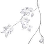 Ветка декоративная «Сияющие листья» 100 см, Серебро