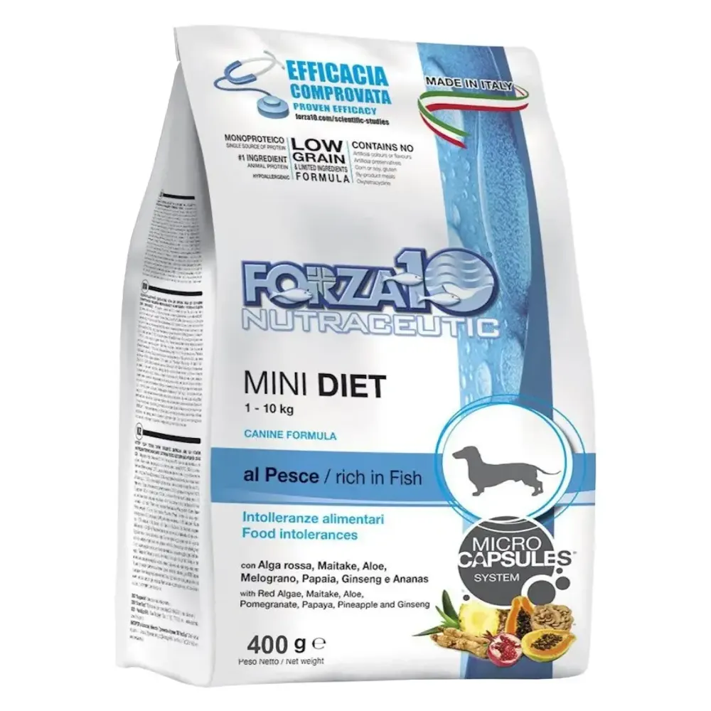 Сухой гипоаллергенный корм Forza 10 Mini Diet Pesce для собак мини пород с рыбой