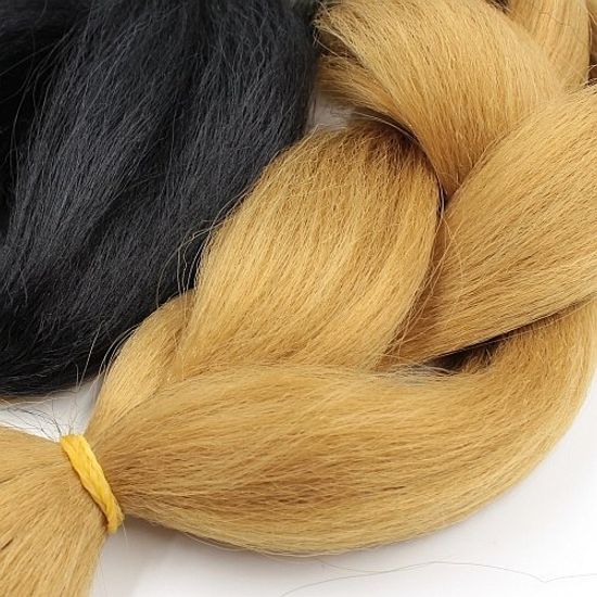 Канекалон 2-цветный 100гр 130см B30 черно бежевый