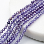 Фианит (кубический цирконий), цвет фиолетовый светлый, размер 3 мм, цена за нить 37 см